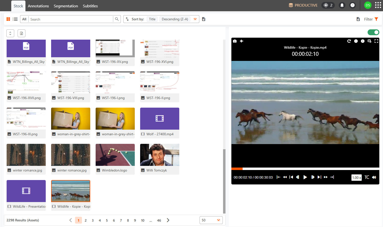 Assets video player